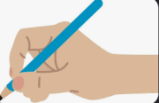 Illustration of a hand holding a pencil